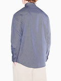 Armani Exchange Camicia Casual Uomo XM002811AF24739 Logo Ax Mesh Deep/o. - Blu