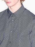 Armani Exchange Camicia Casual Uomo XM002811AF24739 Logo Ax Mesh Deep/o. - Blu