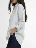 Barbour Camicia Casual Marine Bianca Donna LSH1315 Chambray Stripe - Celeste