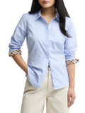 Barbour Camicia Casual Derwent Donna LSH1409 Pale Blue/hessian Tartan - Celeste