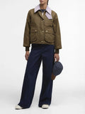 Barbour Giubbino Cropped Beadnell Wax Donna LWX1403 Sand/dress/heather Mist - Beige