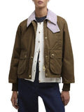 Barbour Giubbino Cropped Beadnell Wax Donna LWX1403 Sand/dress/heather Mist - Beige