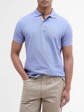 Barbour Polo Tartan Pique Uomo MML0012 Sky Marl - Celeste