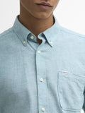 Barbour Camicia Casual Nelson Uomo MSH5090 Light Teal - Celeste