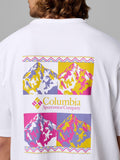 Columbia T-shirt Heavyweight Iconic Uomo 2155061 White Repeated - Bianco