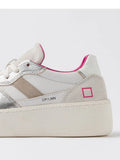 Date Sneakers Court Platform Donna W441-CP-LM White Silver - Bianco