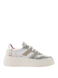 Date Sneakers Court Platform Donna W441-CP-LM White Silver - Bianco
