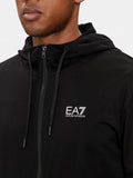 Ea7 Felpa Zip Uomo 7M000568AF13512 Black/white - Nero