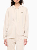 Ea7 Felpa Zip Donna 7W000192AF12643 Fog - Avorio