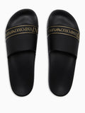 Ea7 Ciabatte Unisex 7X000110AF15128 Full Black/gold - Nero