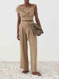 ELEH Pantalone Palazzo Donna SS260099 - Beige