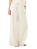 ELEH Pantalone Palazzo Donna SS260318 Panna - Bianco