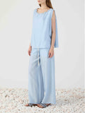 ELEH Pantalone Palazzo Donna SS260363 - Celeste