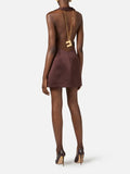 Elisabetta Franchi Vestito Mini Cacao Donna AB87162E2 Cacao - Marrone