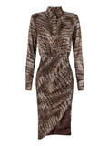 Elisabetta Franchi Vestito Midi Cacao Donna AB89261E2 Cacao - Marrone