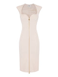 Elisabetta Franchi Vestito Midi Burro Donna AB90061E2 Burro - Avorio