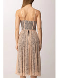 Elisabetta Franchi Vestito Midi Nude Nero Donna AB97162E2 Nude/nero - Rosa