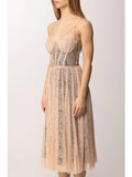 Elisabetta Franchi Vestito Midi Nude Nero Donna AB97162E2 Nude/nero - Rosa