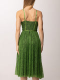 Elisabetta Franchi Vestito Midi Aloe Nero Donna AB97162E2 Aloe/nero - Verde