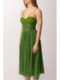 Elisabetta Franchi Vestito Midi Aloe Nero Donna AB97162E2 Aloe/nero - Verde
