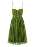 Elisabetta Franchi Vestito Midi Aloe Nero Donna AB97162E2 Aloe/nero - Verde