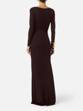 Elisabetta Franchi Vestito Longuette Darkhocolate Donna ABR1461E2 Darkhocolate - Marrone