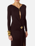 Elisabetta Franchi Vestito Longuette Darkhocolate Donna ABR1461E2 Darkhocolate - Marrone