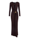 Elisabetta Franchi Vestito Longuette Darkhocolate Donna ABR1461E2 Darkhocolate - Marrone