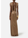 Elisabetta Franchi Vestito Longuette Argilla Donna ABR2461E2 Argilla - Beige