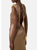 Elisabetta Franchi Vestito Longuette Argilla Donna ABR2461E2 Argilla - Beige