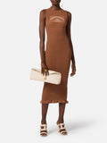 Elisabetta Franchi Vestito Midi Cuoio Donna AM07Q61E2 Cuoio - Marrone