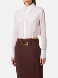 Elisabetta Franchi Camicia Casual Camicia Crop Donna CA12661E2 - Bianco