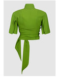 Elisabetta Franchi Blusa Crop Aloe Donna CA15862E2 Aloe - Verde