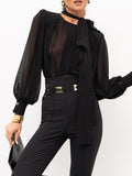 Elisabetta Franchi Camicia Casual Camicia Body Donna CB00661E2 - Nero