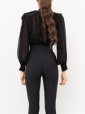 Elisabetta Franchi Camicia Casual Camicia Body Donna CB00661E2 - Nero