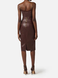 Elisabetta Franchi Gonna Longuette Cacao Donna GO16361E2 Cacao - Marrone