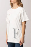 Elisabetta Franchi T-shirt Gesso Donna MA67P61E2 Gesso - Avorio