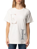 Elisabetta Franchi T-shirt Gesso Donna MA67P61E2 Gesso - Avorio