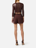 Elisabetta Franchi Top Cacao Donna MD02761E2 Cacao - Marrone