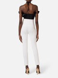 Elisabetta Franchi Pantalone Slim Donna PA16361E2 - Avorio