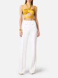 Elisabetta Franchi Pantalone Zampa Donna PA17161E2 - Avorio