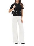 Elisabetta Franchi Pantalone Palazzo Donna PJ23N61E2 - Avorio
