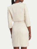 Elisabetta Franchi Completo Vestito Giacca Burro Donna TB00161E2 Burro - Avorio