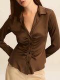 Emme Marella Camicia Casual Camicia Donna 2615111151200 Kaki - Beige