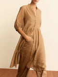Emme Marella Vestito Midi Vestito Longuette Donna 2615191022200 Cammello - Beige