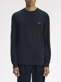 Fred Perry Pullover Pique Stitch Jumper Uomo K1309 Navy - Blu