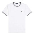 Fred Perry T-shirt Twin Tipped Uomo M1588V White - Bianco