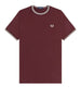 fred perry t shirt twin tipped uomo m1588v oxblood ecru bordeaux 169587000
