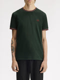 Fred Perry T-shirt Twin Tipped Uomo M1588V Grsrts/stkbl/oxb - Verde