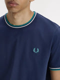 Fred Perry T-shirt Uomo M1588V Tnsbl/snwht/dpmt - Blu